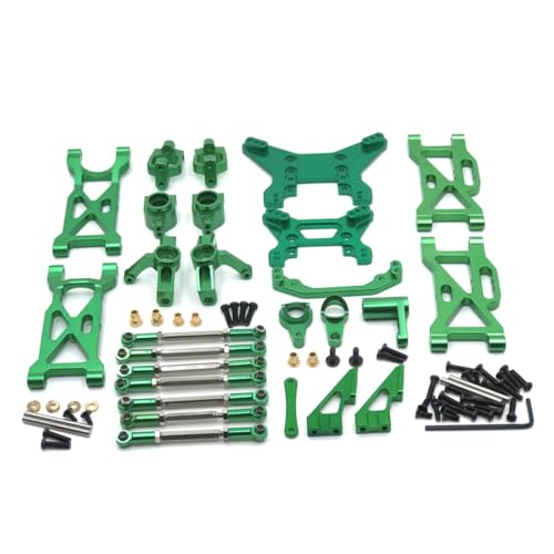 QMLQRGKF Metall -Upgrade -Stange Lenkung Cup Swing Arm Schockhalterung 11 -teiliges Set kompatibel mit 1/10 104001 104002 RC -Autos Teile(Green) von QMLQRGKF