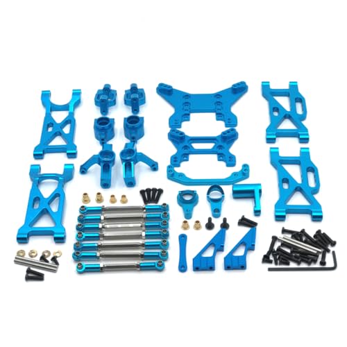 QMLQRGKF Metall -Upgrade -Stange Lenkung Cup Swing Arm Schockhalterung 11 -teiliges Set kompatibel mit 1/10 104001 104002 RC -Autos Teile(Sky Blue) von QMLQRGKF