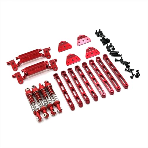 QMLQRGKF Metall -Upgrade -Stangendämpfer Kompatibel mit 1/12 Skala -RC -Auto mit Mangniu Mn78 kompatibel(Czerwony) von QMLQRGKF
