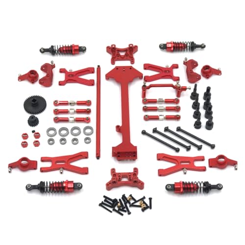 QMLQRGKF Metall Upgrade Swing Arm Lenkung Bindage Stoßdämpfer -Absorber -Kit kompatibel mit 1/18 RC -Autoteilen A959 A949 A969 A979 K929(Red) von QMLQRGKF