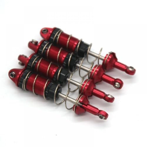 QMLQRGKF Metall -Upgrade -Teile Kompatibel mit 1/16 RC -Auto kompatibel mit Hyper GO16207 16208 16209 16210 H16BM H16 H16PL vordere und hintere Stoßdämpfer(Red) von QMLQRGKF