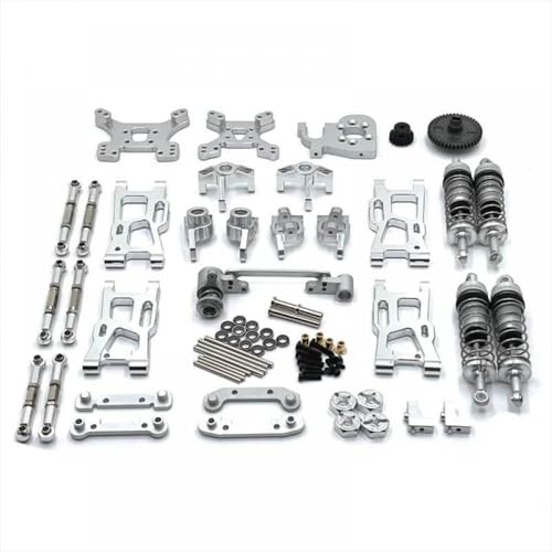 QMLQRGKF Metall-Upgrade-Teile Kompatibel mit 124007 124017 124019 144001 144002 144010 RIAARIO XDKJ-001 XDKJ-006 AM-X12 RC-Autos Kompatible Teile(Silver) von QMLQRGKF
