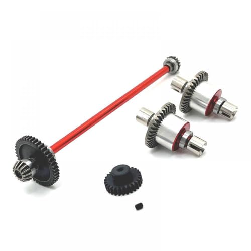 QMLQRGKF Metall -Upgrade -Übertragung und Differentialbaugruppe Kompatibel mit kompatible 1/18 RC -Automodelle A949 A959 A969 A979 K929 B Teile(Red) von QMLQRGKF