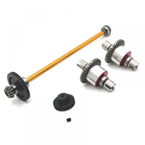 QMLQRGKF Metall -Upgrade -Übertragung und Differentialbaugruppe Kompatibel mit kompatible 1/18 RC -Automodelle A949 A959 A969 A979 K929 B Teile(Yellow) von QMLQRGKF