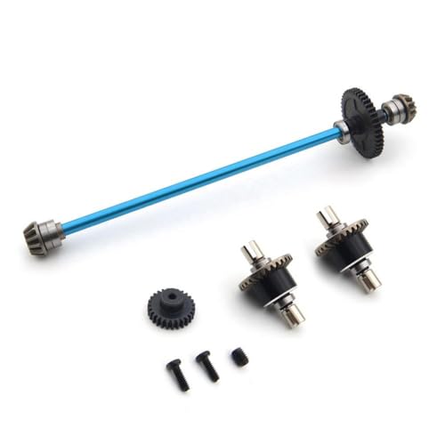 QMLQRGKF Metall -Upgrade -Wellenbaugruppe 27T Motor Zahnradkompatibel mit 1/12 RC -Autos wie 124016 124017 124018 124019 Teile(Set B Blue) von QMLQRGKF