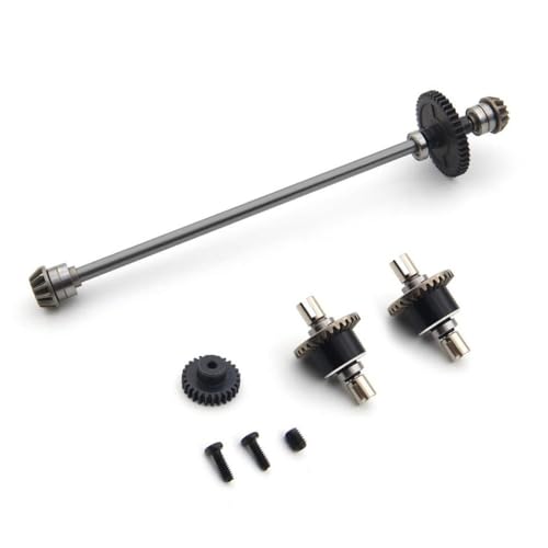QMLQRGKF Metall -Upgrade -Wellenbaugruppe 27T Motor Zahnradkompatibel mit 1/12 RC -Autos wie 124016 124017 124018 124019 Teile(Set B Gray) von QMLQRGKF