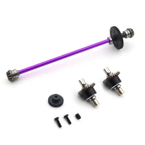 QMLQRGKF Metall -Upgrade -Wellenbaugruppe 27T Motor Zahnradkompatibel mit 1/12 RC -Autos wie 124016 124017 124018 124019 Teile(Set B Purple) von QMLQRGKF