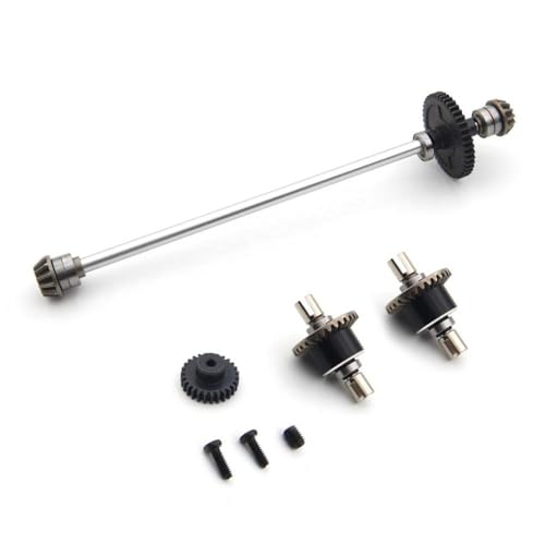 QMLQRGKF Metall -Upgrade -Wellenbaugruppe 27T Motor Zahnradkompatibel mit 1/12 RC -Autos wie 124016 124017 124018 124019 Teile(Set B Silver) von QMLQRGKF