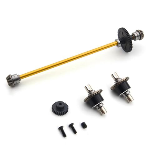 QMLQRGKF Metall -Upgrade -Wellenbaugruppe 27T Motor Zahnradkompatibel mit 1/12 RC -Autos wie 124016 124017 124018 124019 Teile(Set B golden) von QMLQRGKF