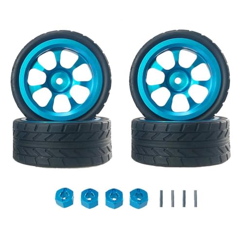 QMLQRGKF Metall Wheel Hub -Reifenanschluss Upgrade Ersatzteile Kompatibel mit RC -Auto kompatibel mit Hyper Go 1/14 14301 14303(Blue) von QMLQRGKF