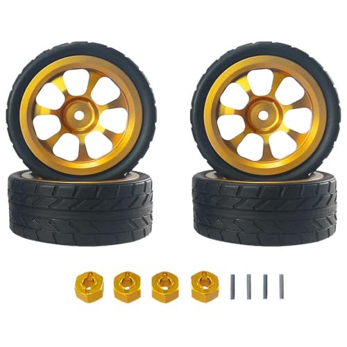 QMLQRGKF Metall Wheel Hub -Reifenanschluss Upgrade Ersatzteile Kompatibel mit RC -Auto kompatibel mit Hyper Go 1/14 14301 14303(Golden) von QMLQRGKF
