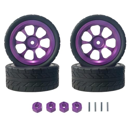 QMLQRGKF Metall Wheel Hub -Reifenanschluss Upgrade Ersatzteile Kompatibel mit RC -Auto kompatibel mit Hyper Go 1/14 14301 14303(Purple) von QMLQRGKF