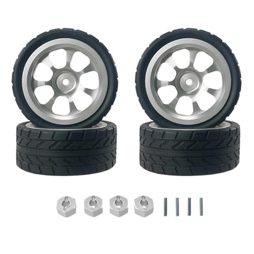 QMLQRGKF Metall Wheel Hub -Reifenanschluss Upgrade Ersatzteile Kompatibel mit RC -Auto kompatibel mit Hyper Go 1/14 14301 14303(Silver) von QMLQRGKF