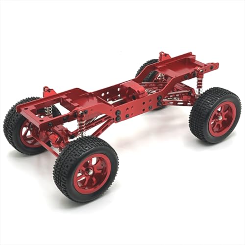 QMLQRGKF Metallaktualisierung und Modifikation von Front- und Hintertürbrücken -Chassis -Rahmen Kompatibel mit MN 1/12 MN168 RC -kompatible Automobilteile(Czerwony) von QMLQRGKF