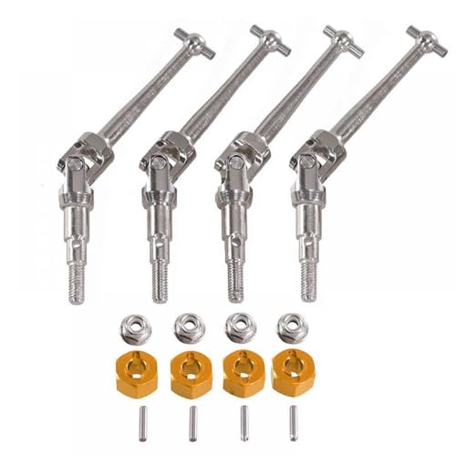 QMLQRGKF Metallkupplungsmutterantriebswelle Teile kompatibel mit Hyper GO 1/16 16207 16208 16209 16210 H16 H16BM H16PL 1/14 14210 H14BM RC -Autozubehör(Golden) von QMLQRGKF