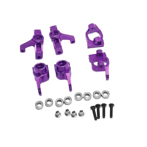 QMLQRGKF Metalllenkblöcke C-Hub-Träger kompatibel mit 144001 144002 144010 124007 124008 124016 124017 124018 124019 RC-Autoteile RC(Purple) von QMLQRGKF