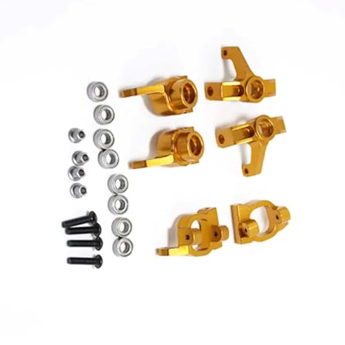 QMLQRGKF Metalllenkblöcke C-Hub-Träger kompatibel mit 144001 144002 144010 124007 124008 124016 124017 124018 124019 RC-Autoteile RC(Yellow) von QMLQRGKF