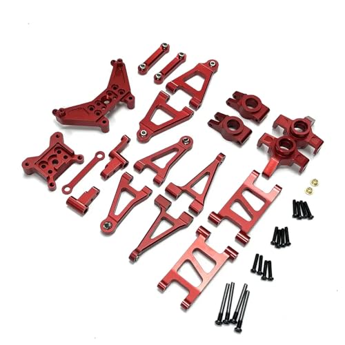 QMLQRGKF Metalllenker- und hintere Hub -Upgrade -Teile Kompatibel mit Hyper Go 1/14 RC 14301 14302 Kompatible Zubehör(Red) von QMLQRGKF