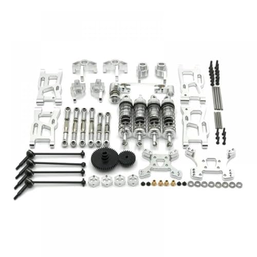 QMLQRGKF Metallmodifikationskits Kompatibel mit RC -Cars kompatibel mit 144001 144002 144010 124017 124019 einschließlich Stoßdämpfer und Suspensionszubehör(White) von QMLQRGKF