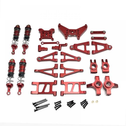 QMLQRGKF Metallschockdämpfer Schwung Arm Lenkung Cup Upgrade Teile Zubehör kompatibel mit Hyper Go1 14301 14302 14303 RC -Autos(Red) von QMLQRGKF