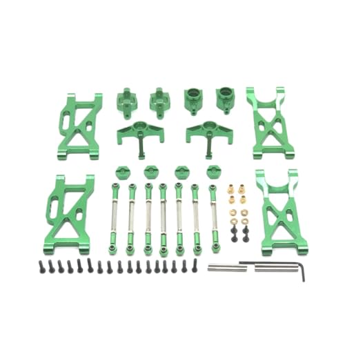 QMLQRGKF Metallstockstangenlenker und Schwung Arm Set 7 Teile kompatibel mit 1/10 RC -Automodellen wie 104001 und 104002(Green) von QMLQRGKF