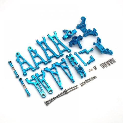 QMLQRGKF Metallteilezubehör Kompatibel mit 1/16 RC -Auto kompatibel mit Hyper GO H16V3 16208 16209 16210 Lenktasse Vorderer hinterster unterster Arm hinter dem hinteren Arm hinteren Radsitz(Blue) von QMLQRGKF