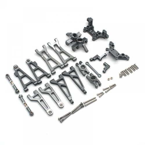 QMLQRGKF Metallteilezubehör Kompatibel mit 1/16 RC -Auto kompatibel mit Hyper GO H16V3 16208 16209 16210 Lenktasse Vorderer hinterster unterster Arm hinter dem hinteren Arm hinteren Radsitz(Titanium) von QMLQRGKF