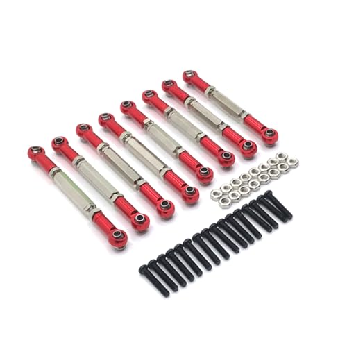 QMLQRGKF Metallverstellbarer Stange -Upgrade -Set 8PCs Kompatibel mit RC -Autos, die mit C14 C24 B14 B24 Henglong Feiyu kompatibel sind(Red) von QMLQRGKF
