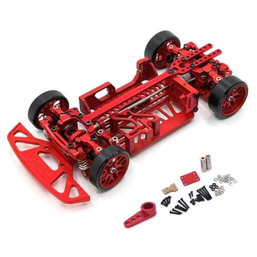 QMLQRGKF Multi -Rad -Metall -Metall -Upgrade -Rahmen, kompatibel mit CAR und -Q9 1/28 4WD RC -Autoteile(Red) von QMLQRGKF