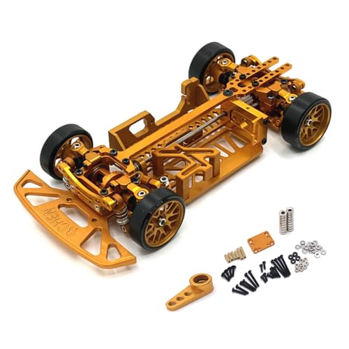 QMLQRGKF Multi -Rad -Metall -Metall -Upgrade -Rahmen, kompatibel mit CAR und -Q9 1/28 4WD RC -Autoteile(Yellow) von QMLQRGKF