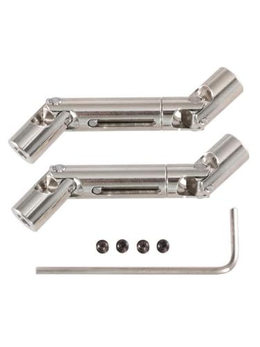QMLQRGKF Neueste Stahlantriebswelle Kompatibel mit 2024 Mn 99S MN 98 1:12 kompatibel mit 55-69 mm Antriebswellen-Upgrade-Zubehör-Teilen kompatibel(2Pcs Silver) von QMLQRGKF