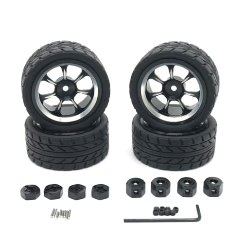QMLQRGKF Upgrade Metal Color Racing 65mm Räder kompatibel mit 1/18 1/16 1/14 1/12 RC -Autos und Mn -Teile(Black) von QMLQRGKF