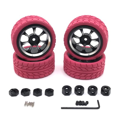 QMLQRGKF Upgrade Metal Color Racing 65mm Räder kompatibel mit 1/18 1/16 1/14 1/12 RC -Autos und Mn -Teile(Pink) von QMLQRGKF