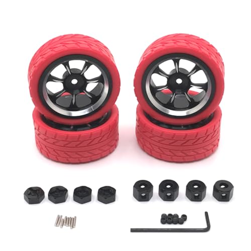QMLQRGKF Upgrade Metal Color Racing 65mm Räder kompatibel mit 1/18 1/16 1/14 1/12 RC -Autos und Mn -Teile(Red) von QMLQRGKF