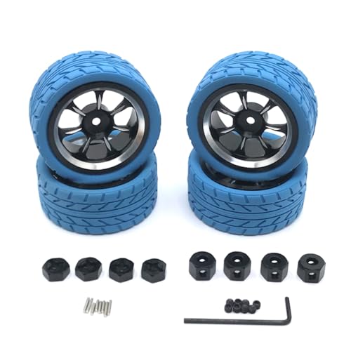 QMLQRGKF Upgrade Metal Color Racing 65mm Räder kompatibel mit 1/18 1/16 1/14 1/12 RC -Autos und Mn -Teile(Sky Blue) von QMLQRGKF
