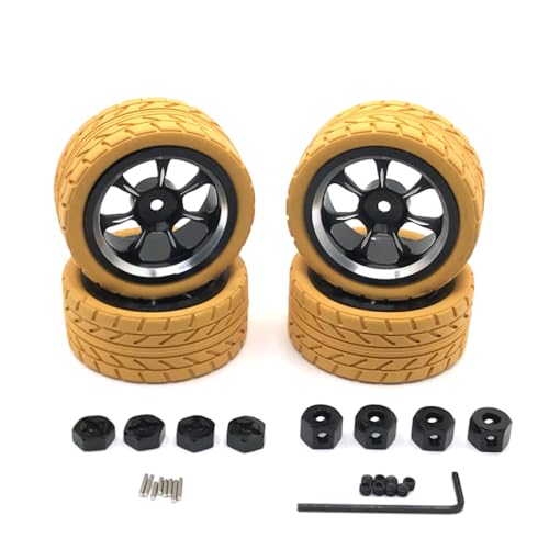QMLQRGKF Upgrade Metal Color Racing 65mm Räder kompatibel mit 1/18 1/16 1/14 1/12 RC -Autos und Mn -Teile(Yellow) von QMLQRGKF