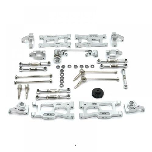 QMLQRGKF Upgrade -Metall -Kit Kompatibel mit Antriebswellen -Pull -Stangenschwingarm und Lenkung mit 144010 144002 124017 124019 124018 144001 124007 RC -Autoteile RC(White) von QMLQRGKF