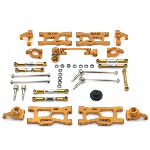 QMLQRGKF Upgrade -Metall -Kit Kompatibel mit Antriebswellen -Pull -Stangenschwingarm und Lenkung mit 144010 144002 124017 124019 124018 144001 124007 RC -Autoteile RC(Yellow) von QMLQRGKF