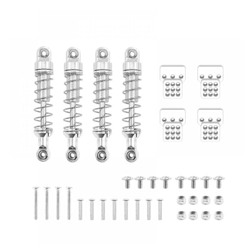 QMLQRGKF Upgrade von Teilen Kompatibel mit universelle Metallschockdämpfer mit verlängertem Sitz Kompatibel mit kompatible RC-Cars Mn-90 Mn99s C14 C24 C34(Silver) von QMLQRGKF