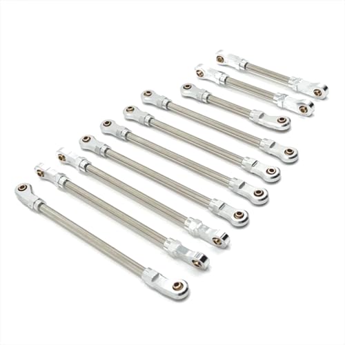 QMLQRGKF Verbesserte Metallverbindungsstange Kompatibel mit 1/10 -Skala -RC -Autos, die mit R1001 R1002 R1003 kompatibel sind(Silver) von QMLQRGKF