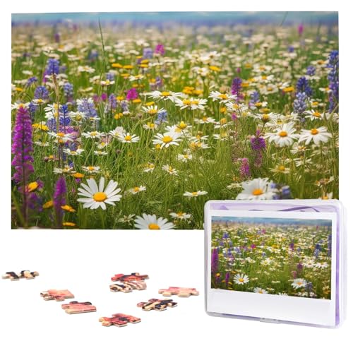 1000-teiliges Puzzle für Erwachsene, anspruchsvolle Puzzles, personalisiertes Holzpuzzle, Frühlingswiese, Blumen, Fotos, Puzzles für Geburtstag, Weihnachten, 74,9 x 50 cm 1000-teiliges Puzzle für Erwachsene, anspruchsvolle Puzzles, personalisiertes Holzpuzzle, Frühlingswiese, Blumen, Fotos, Puzzles für Geburtstag, Weihnachten, 74,9 x 50 cm von QMNEHJ