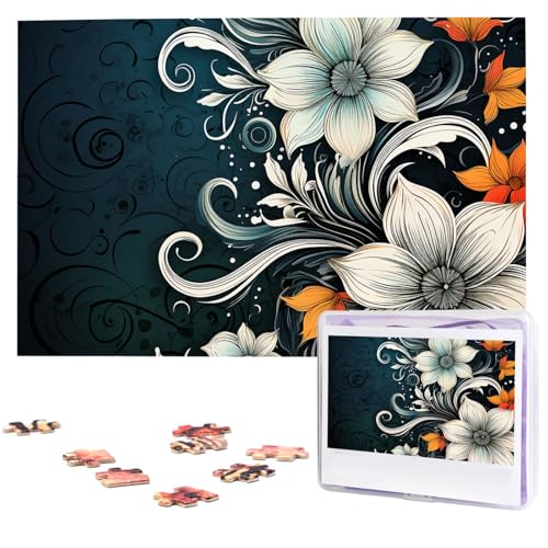 1000-teiliges Puzzle für Erwachsene, anspruchsvolle Puzzles, personalisiertes Holzpuzzle, Neuheit, Boho, abstrakte Blumen, Fotos, Puzzles für Geburtstag, Weihnachten, 74,9 x 50 cm 1000-teiliges Puzzle für Erwachsene, anspruchsvolle Puzzles, personalisiertes Holzpuzzle, Neuheit, Boho, abstrakte Blumen, Fotos, Puzzles für Geburtstag, Weihnachten, 74,9 x 50 cm von QMNEHJ