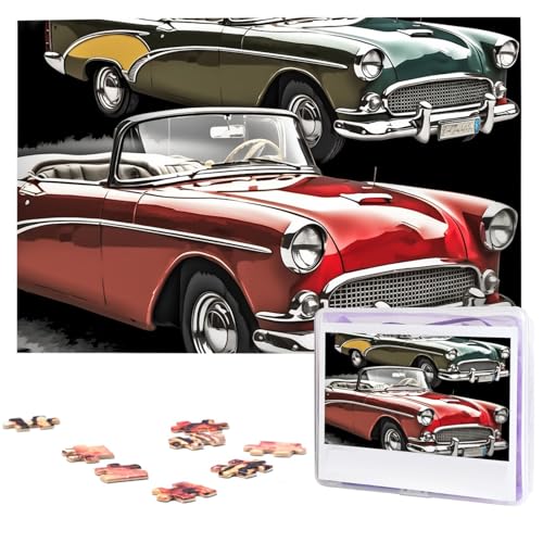 1000-teiliges Puzzle für Erwachsene, anspruchsvolle Puzzles, personalisiertes Holzpuzzle, Oldtimer, Roadster, altmodische Fotos, Puzzles für Geburtstag, Weihnachten, 74,9 x 50 cm 1000-teiliges Puzzle für Erwachsene, anspruchsvolle Puzzles, personalisiertes Holzpuzzle, Oldtimer, Roadster, altmodische Fotos, Puzzles für Geburtstag, Weihnachten, 74,9 x 50 cm von QMNEHJ