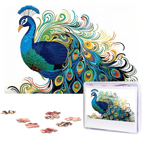 1000-teiliges Puzzle für Erwachsene, anspruchsvolle Puzzles, personalisiertes Holzpuzzle, Pfauenmuster, Fotos, Puzzles für Geburtstag, Weihnachten, 74,9 x 50 cm 1000-teiliges Puzzle für Erwachsene, anspruchsvolle Puzzles, personalisiertes Holzpuzzle, Pfauenmuster, Fotos, Puzzles für Geburtstag, Weihnachten, 74,9 x 50 cm von QMNEHJ