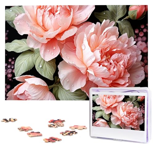 1000-teiliges Puzzle für Erwachsene, anspruchsvolle Puzzles, personalisiertes Holzpuzzle, Pfingstrosen, Blumen, Rose, Fotos, Puzzles für Geburtstag, Weihnachten, 74,9 x 50 cm 1000-teiliges Puzzle für Erwachsene, anspruchsvolle Puzzles, personalisiertes Holzpuzzle, Pfingstrosen, Blumen, Rose, Fotos, Puzzles für Geburtstag, Weihnachten, 74,9 x 50 cm von QMNEHJ