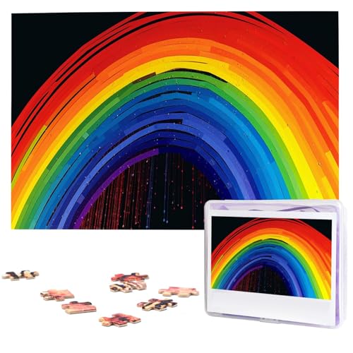 1000-teiliges Puzzle für Erwachsene, anspruchsvolle Puzzles, personalisiertes Holzpuzzle, Regenbogen-Fotos, Puzzles für Geburtstag, Weihnachten, 74,9 x 50 cm 1000-teiliges Puzzle für Erwachsene, anspruchsvolle Puzzles, personalisiertes Holzpuzzle, Regenbogen-Fotos, Puzzles für Geburtstag, Weihnachten, 74,9 x 50 cm von QMNEHJ