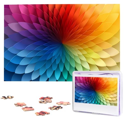 1000-teiliges Puzzle für Erwachsene, anspruchsvolle Puzzles, personalisiertes Holzpuzzle, Regenbogen-Palette, Fotos, Puzzles für Geburtstag, Weihnachten, 74,9 x 50 cm 1000-teiliges Puzzle für Erwachsene, anspruchsvolle Puzzles, personalisiertes Holzpuzzle, Regenbogen-Palette, Fotos, Puzzles für Geburtstag, Weihnachten, 74,9 x 50 cm von QMNEHJ