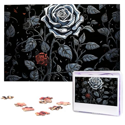 1000-teiliges Puzzle für Erwachsene, anspruchsvolle Puzzles, personalisiertes Holzpuzzle, Rose, Gothic-Fotos, Puzzles für Geburtstag, Weihnachten, 74,9 x 50 cm 1000-teiliges Puzzle für Erwachsene, anspruchsvolle Puzzles, personalisiertes Holzpuzzle, Rose, Gothic-Fotos, Puzzles für Geburtstag, Weihnachten, 74,9 x 50 cm von QMNEHJ