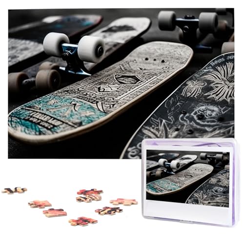 1000-teiliges Puzzle für Erwachsene, anspruchsvolle Puzzles, personalisiertes Holzpuzzle, Skate-Boards, Fotos, Puzzles für Geburtstag, Weihnachten, 74,9 x 50 cm 1000-teiliges Puzzle für Erwachsene, anspruchsvolle Puzzles, personalisiertes Holzpuzzle, Skate-Boards, Fotos, Puzzles für Geburtstag, Weihnachten, 74,9 x 50 cm von QMNEHJ