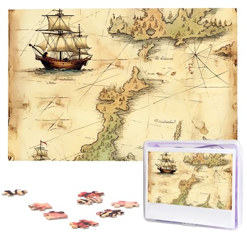 1000-teiliges Puzzle für Erwachsene, anspruchsvolle Puzzles, personalisiertes Holzpuzzle, alte Schatzkarte, Fotos, Puzzles für Geburtstag, Weihnachten, 74,9 x 50 cm 1000-teiliges Puzzle für Erwachsene, anspruchsvolle Puzzles, personalisiertes Holzpuzzle, alte Schatzkarte, Fotos, Puzzles für Geburtstag, Weihnachten, 74,9 x 50 cm von QMNEHJ